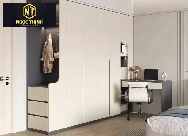 TỦ QUẦN ÁO GỖ MDF PHỦ MELAMINE MẪU 07